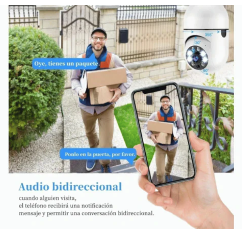 Guardián360™ – Cámara Bombillo con Visión Panorámica y Alerta Móvil